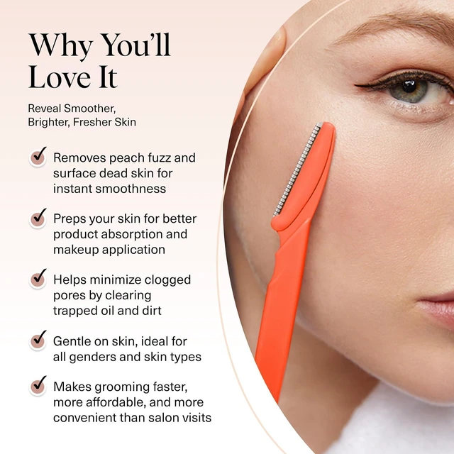 Alt view image 3 of 6 - Kitsch Dermaplane Razor for Women Face, Coral, 6Pcs