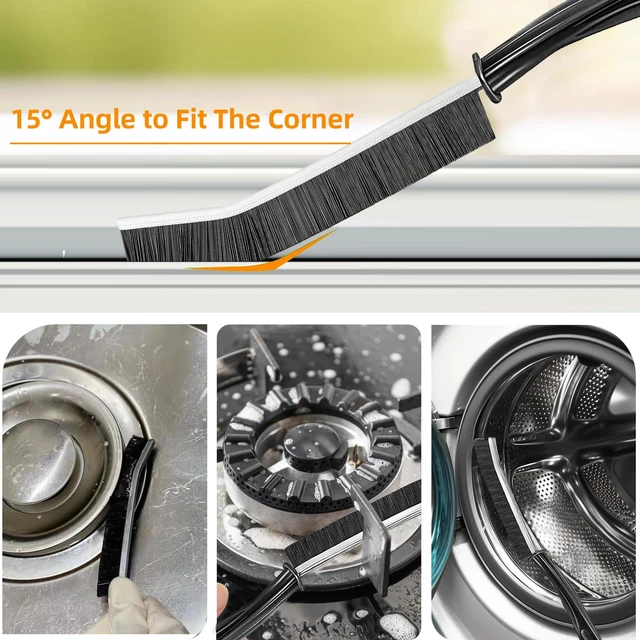 Alt view image 5 of 6 - 3Pcs Hard-Bristled Crevice Cleaning Brush, Multifunctional Thin Gap Scrub Brush for Bathroom, Kitchen, Window, Toilet, Grout, Faucets, Car