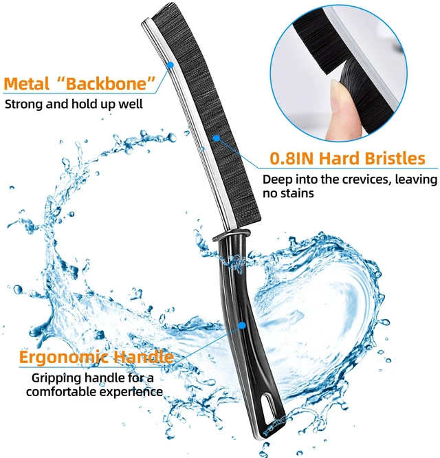 Alt view image 3 of 6 - 3Pcs Hard-Bristled Crevice Cleaning Brush, Multifunctional Thin Gap Scrub Brush for Bathroom, Kitchen, Window, Toilet, Grout, Faucets, Car