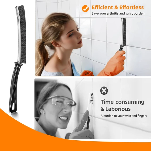 Alt view image 4 of 6 - 3Pcs Hard-Bristled Crevice Cleaning Brush, Multifunctional Thin Gap Scrub Brush for Bathroom, Kitchen, Window, Toilet, Grout, Faucets, Car