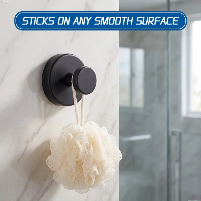 Alt view image 2 of 7 - Klasit Suction Cup Hooks for Shower, No-Drill Towel and Robe Hooks