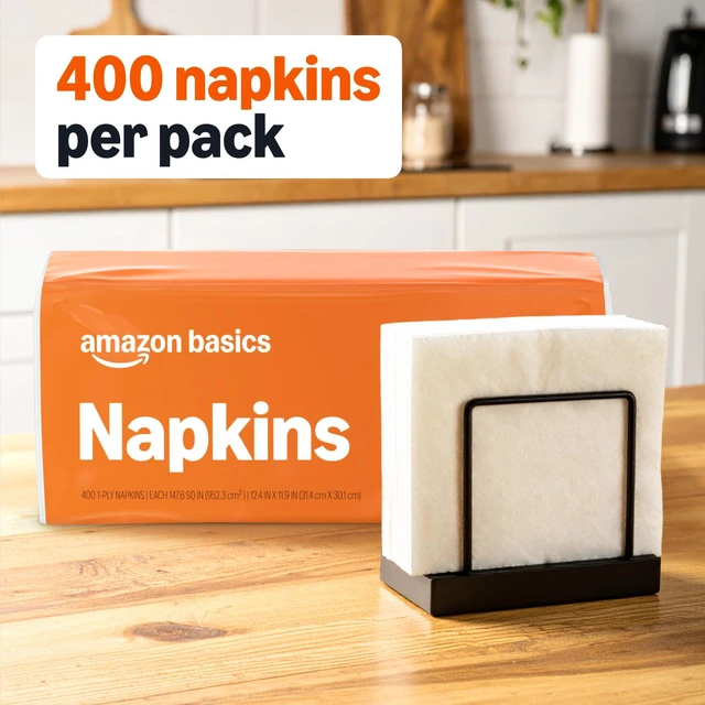 Alt view image 6 of 6 - Amazon Basics Everyday Paper Napkins, 400Count