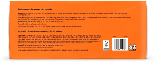 Alt view image 3 of 6 - Amazon Basics Everyday Paper Napkins, 400Count