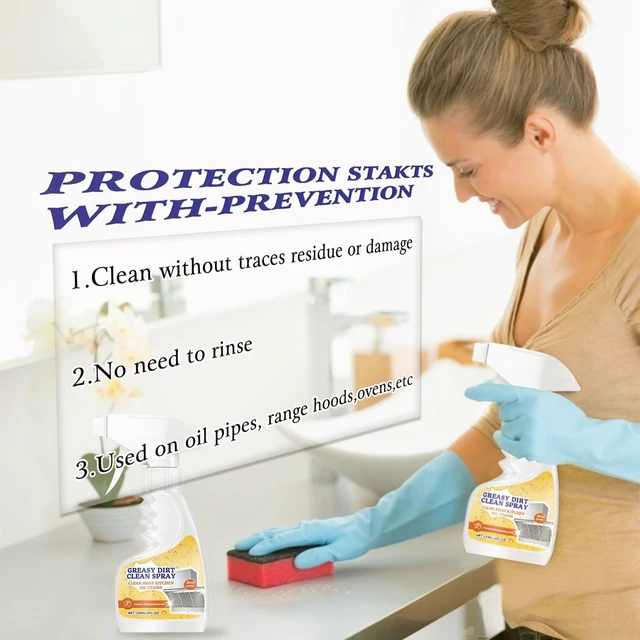 Alt view image 7 of 7 - Heavy Duty All-Purpose Kitchen Degreaser Cleaner Spray, Foam Oil Stain Remover, Dissolve Grease & Oil Stains, Bathroom Cleaning (2 Pack)