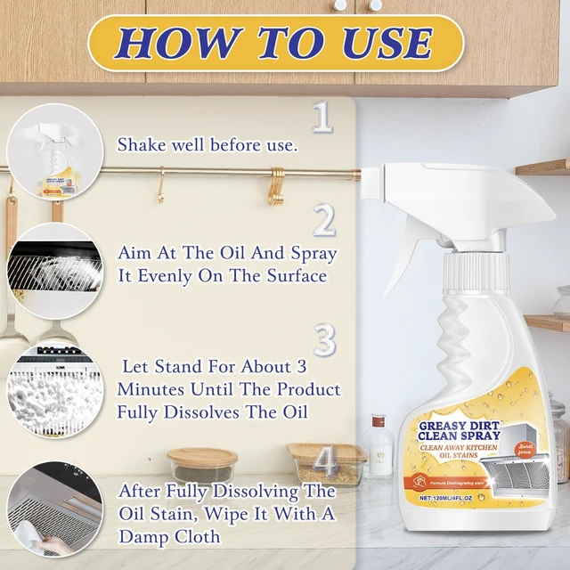 Alt view image 3 of 7 - Heavy Duty All-Purpose Kitchen Degreaser Cleaner Spray, Foam Oil Stain Remover, Dissolve Grease & Oil Stains, Bathroom Cleaning (2 Pack)