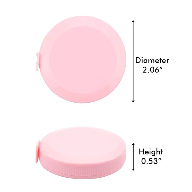 Alt view image 6 of 6 - VAXATO 2PCS Retractable Dual Sided Measuring Tape, 60 Inch/1.5M, Pink, for Body Sewing Fabric Tailor Cloth Craft