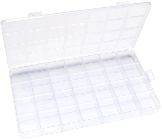 Main image of Eppingwin 28 Grids Bead Organizer, Acrylic Plastic Craft Storage Box