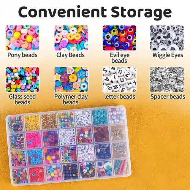 Alt view image 6 of 6 - Eppingwin 28 Grids Bead Organizer, Acrylic Plastic Craft Storage Box