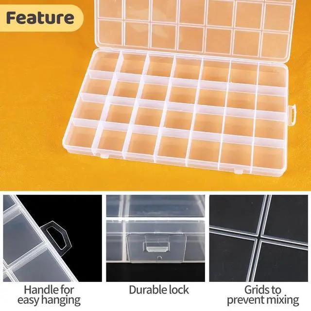 Alt view image 4 of 6 - Eppingwin 28 Grids Bead Organizer, Acrylic Plastic Craft Storage Box