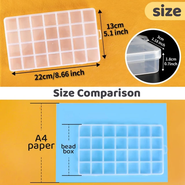 Alt view image 3 of 6 - Eppingwin 28 Grids Bead Organizer, Acrylic Plastic Craft Storage Box