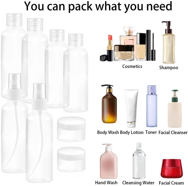 Alt view image 6 of 7 - Ninsula 8Pcs Travel Bottles Set, TSA Approved Travel Size, Reusable Leak-Proof Cosmetic Containers for Shampoo, Conditioner, Cream - Travel Essentials for Men and Women
