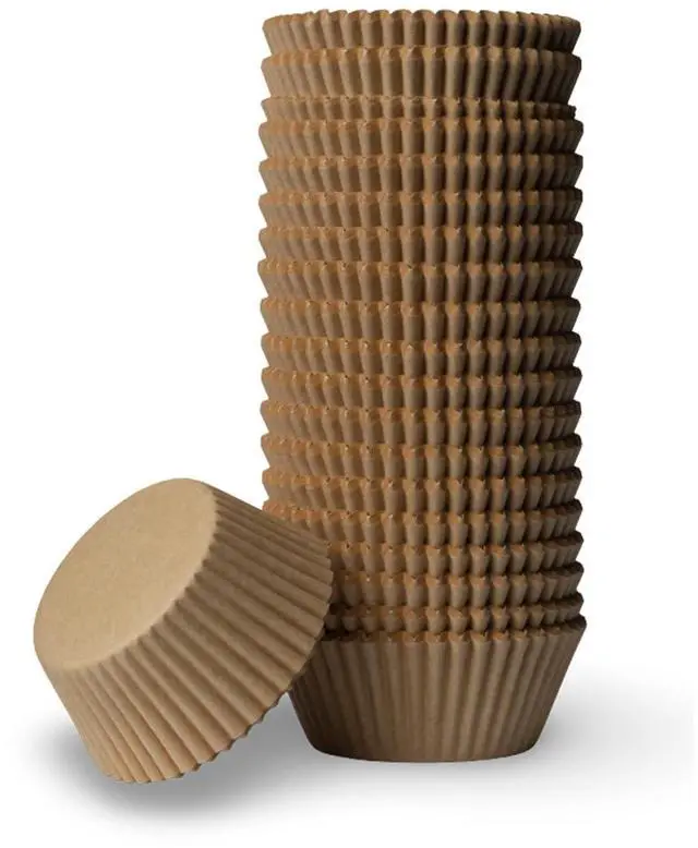 Alt view image 2 of 7 - 200 Paper Cupcake Liners, Brown, Grease Proof, No Smell, Food Grade, for Muffins, Cupcakes and Desserts