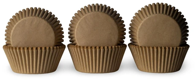 Alt view image 7 of 7 - 200 Paper Cupcake Liners, Brown, Grease Proof, No Smell, Food Grade, for Muffins, Cupcakes and Desserts