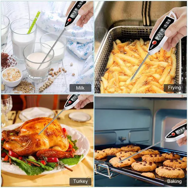 Alt view image 2 of 7 - Digital Instant Read Meat Candy Kitchen Thermometer for BBQ Grill Oil Milk Bath Water Deep Fry Candle