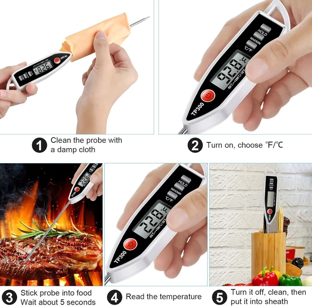 Alt view image 3 of 7 - Digital Instant Read Meat Candy Kitchen Thermometer for BBQ Grill Oil Milk Bath Water Deep Fry Candle