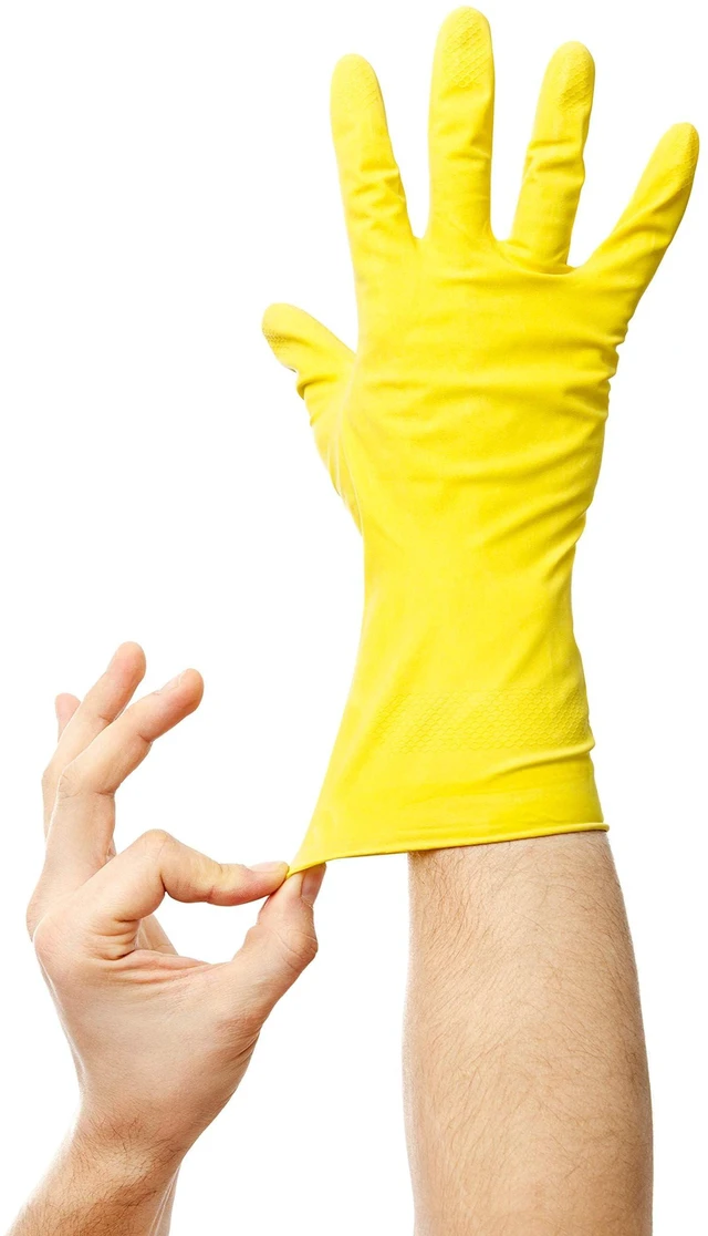 Alt view image 3 of 7 - SteadMax 1 Pair Reusable Natural Rubber Latex Non-Slip Dish Cleaning Gloves for Kitchen, Household