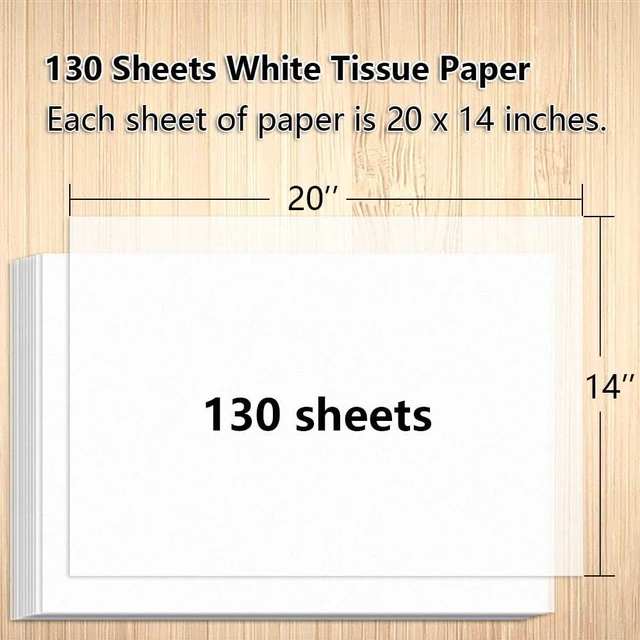 Alt view image 4 of 6 - 130 Sheets 20"x14" White Tissue Paper for Gift Bags, Christmas, Weddings, Birthday, Arts & Crafts, Party Decor