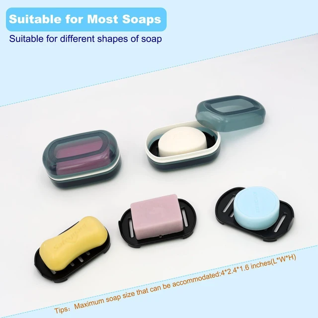 Alt view image 5 of 7 - Portable Soap Holder with Lid for Travel, Camping, Gym, Bathroom - Blue