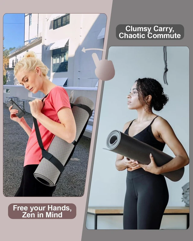 Alt view image 3 of 7 - Adjustable Hook-and-Loop Yoga Mat Strap Carrier for Most Mats
