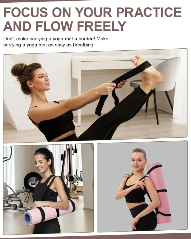 Alt view image 2 of 7 - Adjustable Hook-and-Loop Yoga Mat Strap Carrier for Most Mats