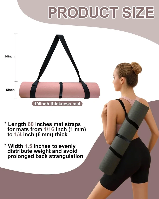 Alt view image 4 of 7 - Adjustable Hook-and-Loop Yoga Mat Strap Carrier for Most Mats