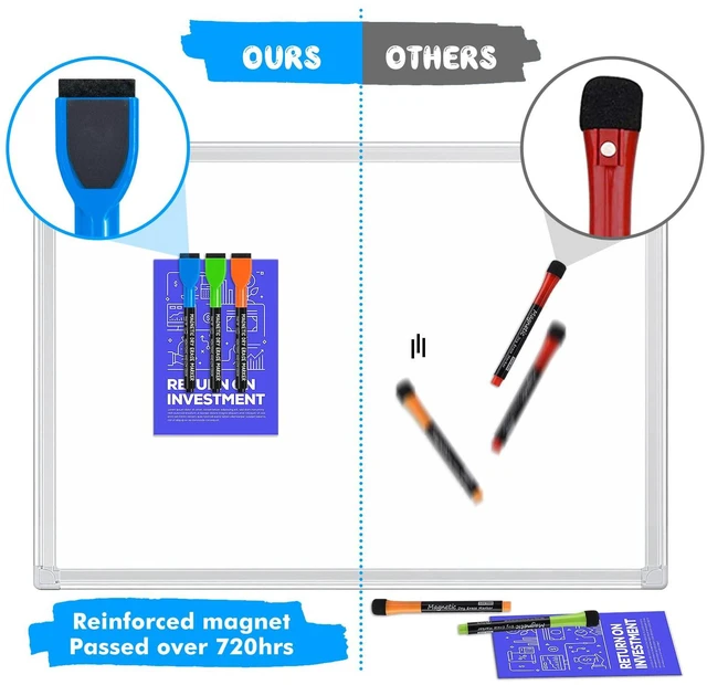 Alt view image 6 of 6 - Maxtek 6 Count Colorful Magnetic Dry Erase Markers, Fine Tip with Eraser, Low Odor, for Calendar Boards