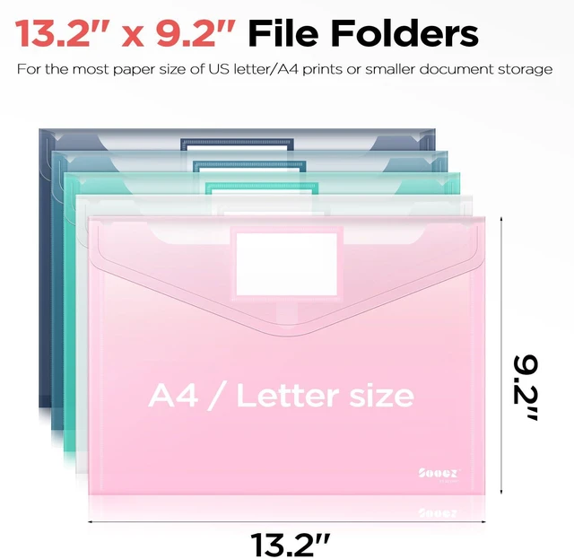 Alt view image 5 of 6 - Sooez 10-Pack Clear Plastic Envelopes and File Folders