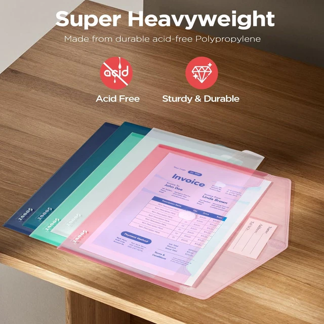 Alt view image 4 of 6 - Sooez 10-Pack Clear Plastic Envelopes and File Folders