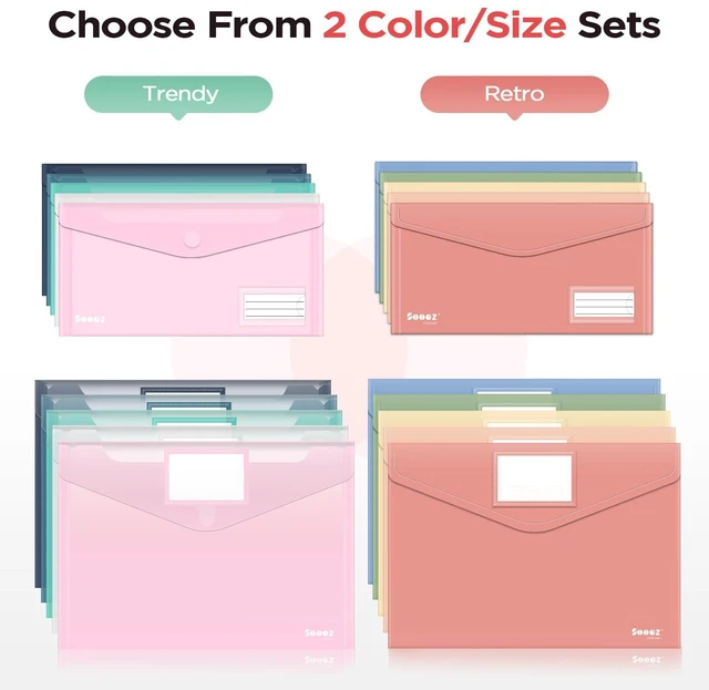 Alt view image 6 of 6 - Sooez 10-Pack Clear Plastic Envelopes and File Folders