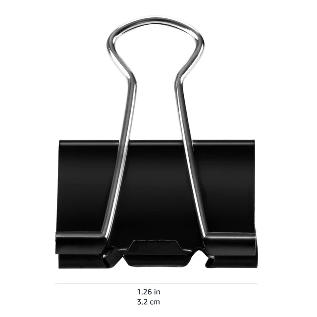 Alt view image 3 of 6 - Amazon Basics Sturdy Binder Clips, Medium 1.25 Inches, Steel, Black, 24 Count (2 Pack of 12)