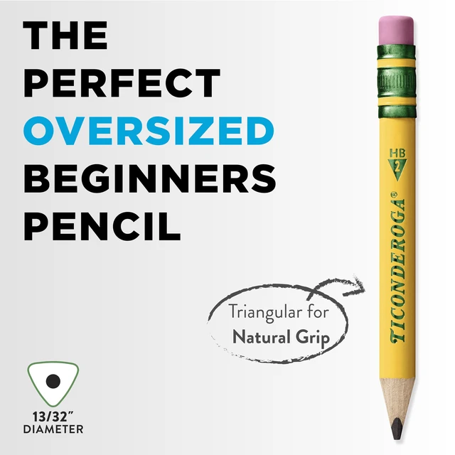 Alt view image 5 of 6 - Ticonderoga My First Short Triangular Wood-Cased Pencils, #2 HB Soft