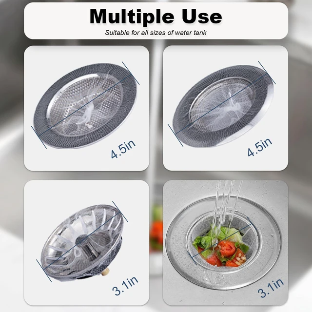 Alt view image 4 of 6 - WYIRONG 250 Pack Disposable Mesh Sink Strainer Pouches for Sourdough Drain Catcher, Kitchen and Bathroom Sink Drain Covers
