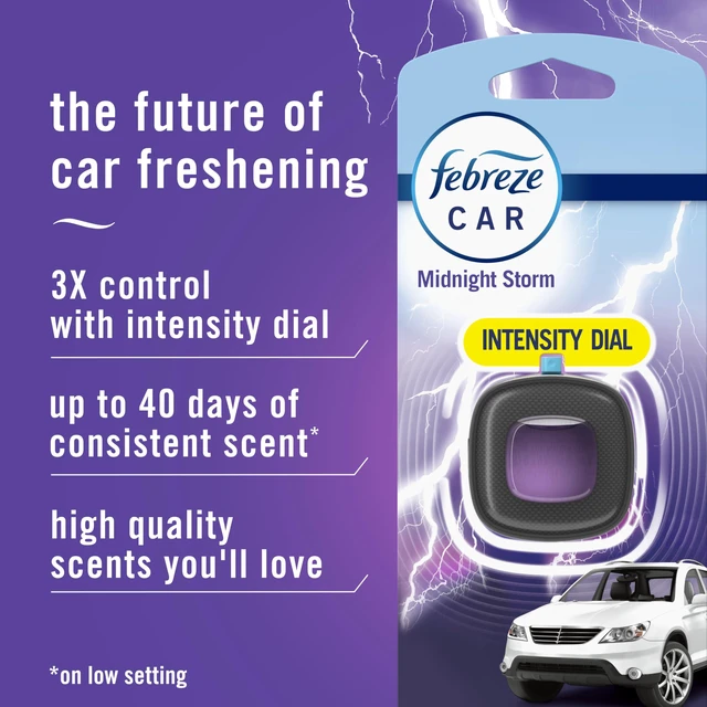 Alt view image 7 of 7 - Febreze Car Air Freshener Vent Clip Midnight Storm, 1 Count, 0.06oz