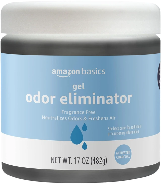 Main image of Amazon Basics Gel Odor Eliminator, Activated Charcoal, Fragrance Free, 17 oz, 1 Pack