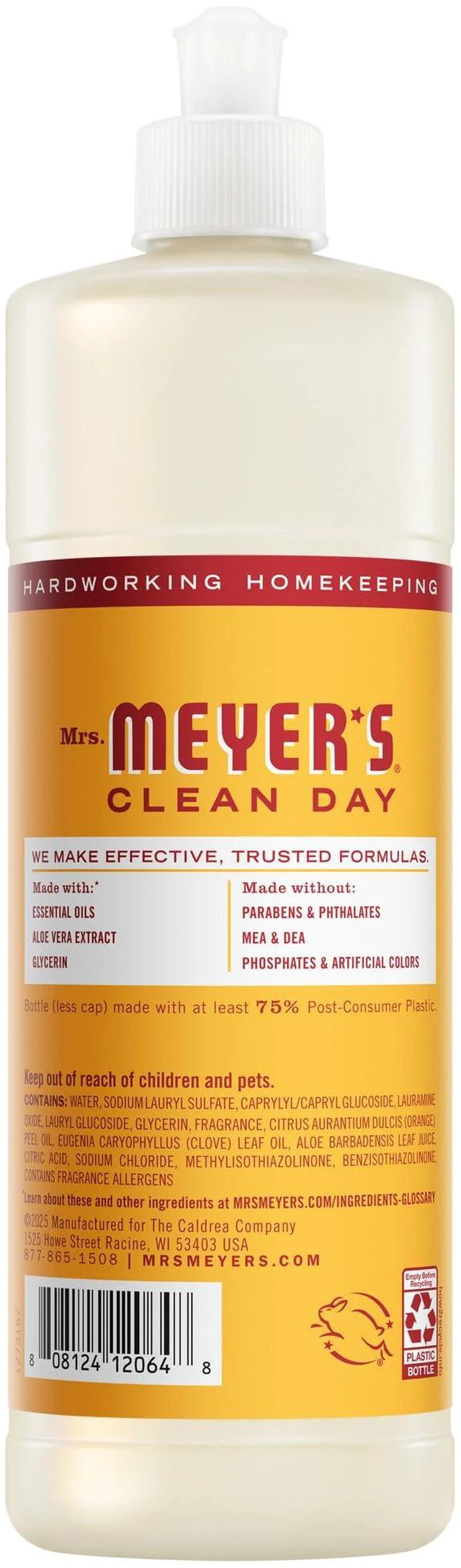 Alt view image 5 of 7 - Mrs. Meyer's Clean Day Liquid Dish Soap, Clementine Scent, 16 Fl Oz