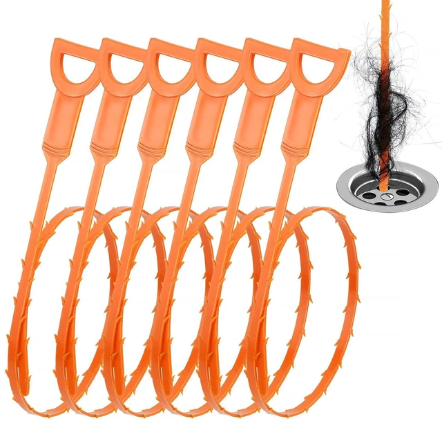 Main image of Drain Hair Remover, 25-Inch Plumbing Snake, 6 Pack for Shower and Sink Drains