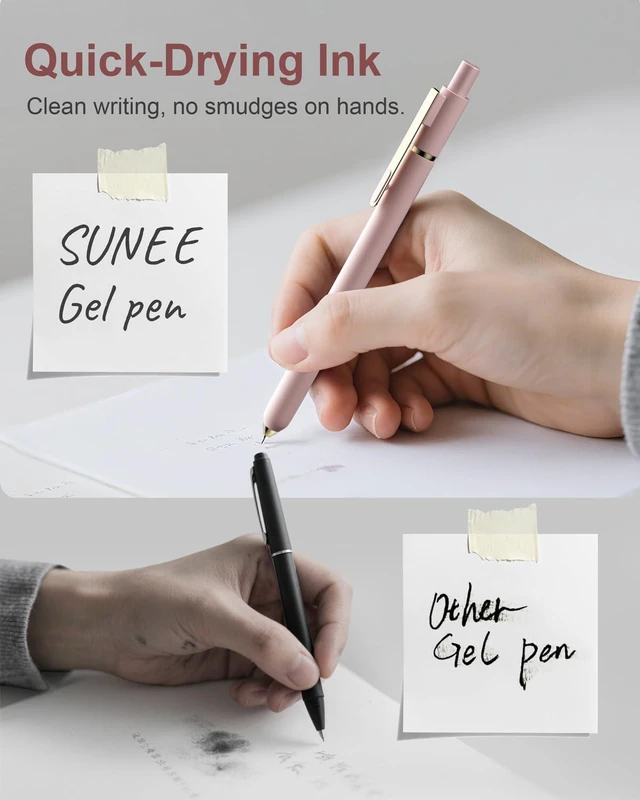 Alt view image 5 of 6 - SUNEE Gel Pens, 6 Pack, 0.5mm Fine Point, Quick-Dry Black Ink, Cute Aesthetic School Office Note-Taking Journaling Pens, Morandi