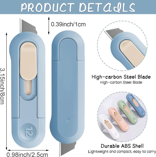 Alt view image 7 of 7 - 4 Pcs Retractable Box Cutter, Package Opener, Envelope Opener for Boxes, Envelopes, Packages, Paper Tapes