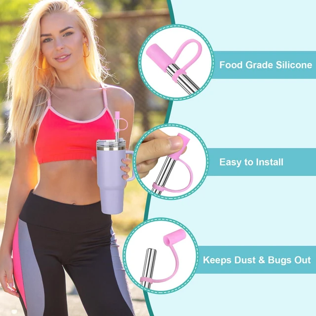 Alt view image 3 of 7 - Reusable Stainless Steel Straws Set 6PCS with 6 Silicone Tips, 2 Straw Brushes, 1 Storage Case, Suitable for 14oz, 20oz, 30oz Cups & Tumblers, for Hot/Cold Drinks