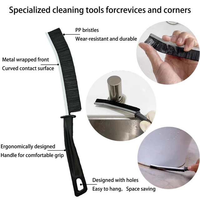 Alt view image 5 of 6 - 7 Pcs Multi-Purpose Crevice Cleaning Brush Tool for Kitchen Grease Stains, Bathroom Crevices, Window Gutters, Tiles and Faucets
