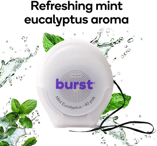 Alt view image 2 of 6 - BURST Expanding Dental Floss Mint Eucalyptus 40Yards Stain Absorbing