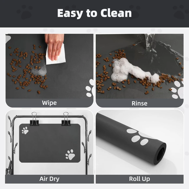 Alt view image 2 of 6 - PADOOR Pet Feeding Mat Absorbent for Food and Water Bowl No Stains Easy Clean Quick Dry Dog Supplies