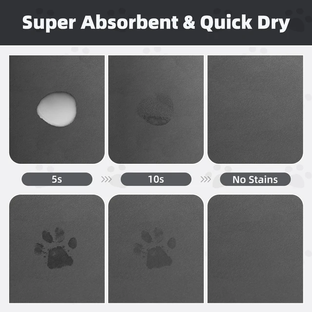 Alt view image 3 of 6 - PADOOR Pet Feeding Mat Absorbent for Food and Water Bowl No Stains Easy Clean Quick Dry Dog Supplies