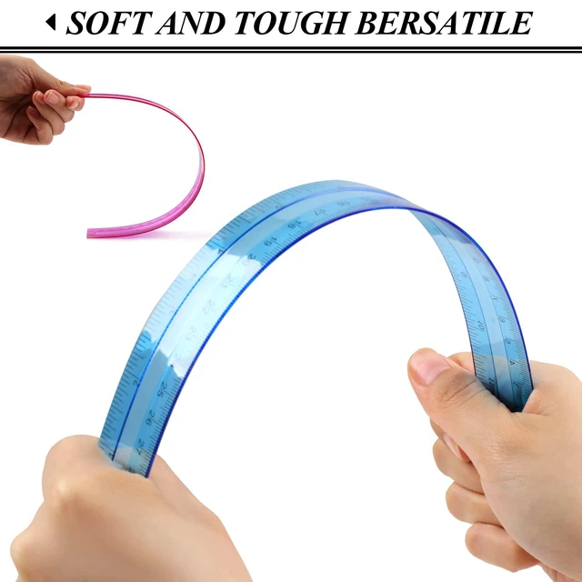 Alt view image 2 of 7 - 7PCS Clear Plastic Rulers, 12 Inch, Assorted Colors for School Home Office