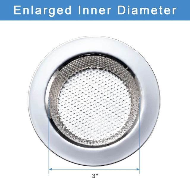 Alt view image 4 of 6 - 2-Pack Double-Layer Sink Strainer for Kitchen Sink Drain Basket