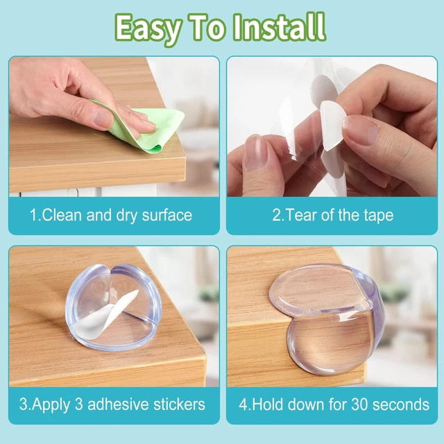 Alt view image 4 of 6 - Baby Proofing Table Corner Protectors 12 Pack for Baby Furniture Guards to Cover Sharp Furniture