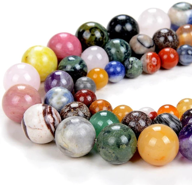 Alt view image 5 of 6 - Zenkeeper Natural Gemstone Beads 8mm Mixed Assorted Color Loose Stone Beads for Jewelry Making