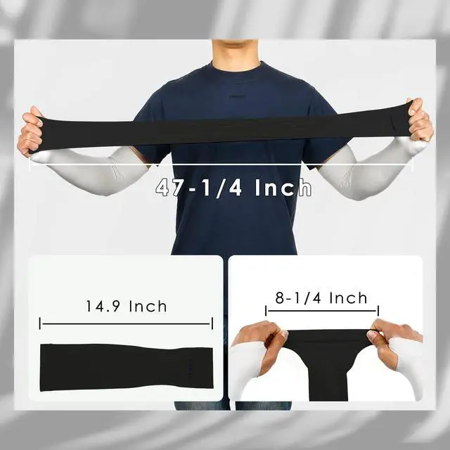Alt view image 4 of 6 - Achiou Arm Sleeves for Men Women UV Protection Cooling Sports
