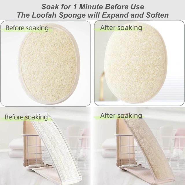 Alt view image 4 of 7 - Natural Loofah Exfoliating Body Scrubber, 2-Piece Bath Set