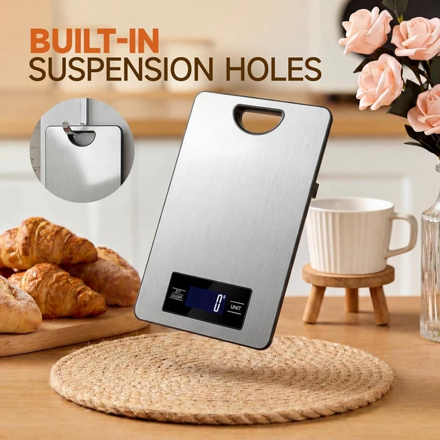 Alt view image 3 of 6 - 11lb Digital Kitchen Scale with Hanging Loop, Food Baking Scale